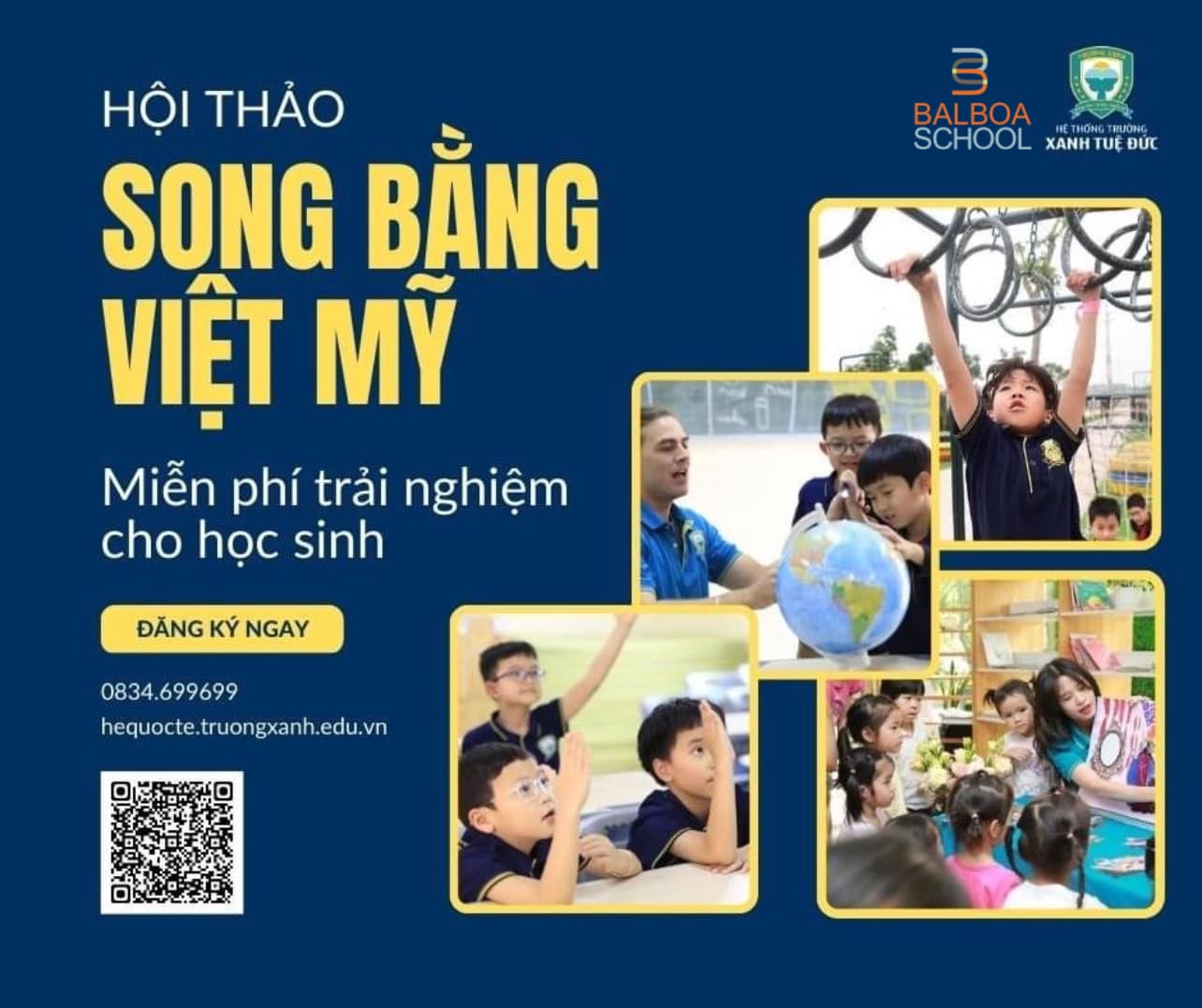 HỘI THẢO SONG BẰNG VIỆT MỸ - HỌC SINH TRẢI NGHIỆM MIỄN PHÍ VỚI GIÁO VIÊN NƯỚC NGOÀI VÀ KHU RÈN LUYỆN WESTPOINT